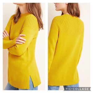 Anthropologie Welford Tunic Sweater Gold Size Small